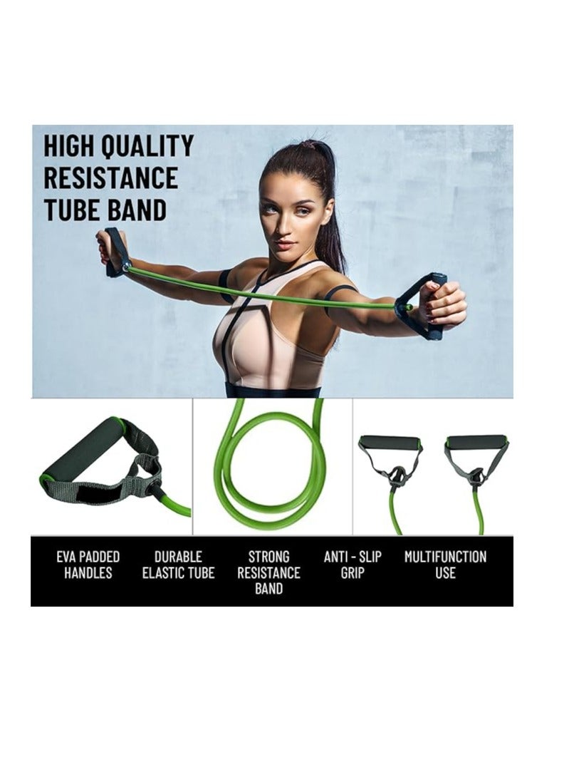 EVERLAST everlast. Light Resistance Level Toning Tube of 10LB with Foam Handles | Green | Material : Natural Rubber | For Exercise & Stretching | Home & Gym Resistance Band for Men & Women - Image 4