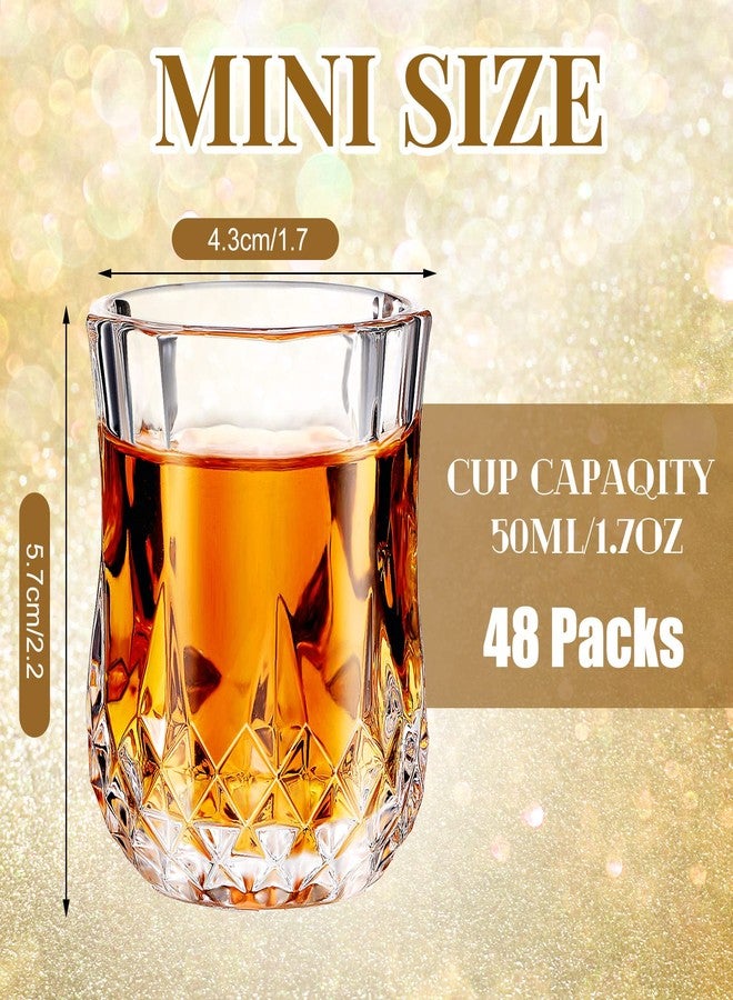 Meanplan 1.7oz Mini Shot Glasses Set Tasting Glasses Heavy Base Clear Shot cup Cute Cordial Mini Wine cups for Serving Whiskey, Wine, Juice(48 Pcs) - Image 2
