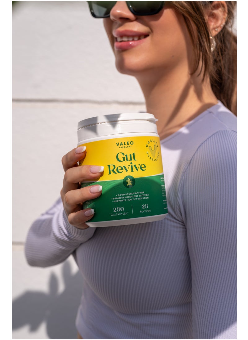 VALEO - Gut Revive Cleanse for Women & Men Prebiotics, Probiotics & Fiber for Digestive Health - 280g Powder - Image 1