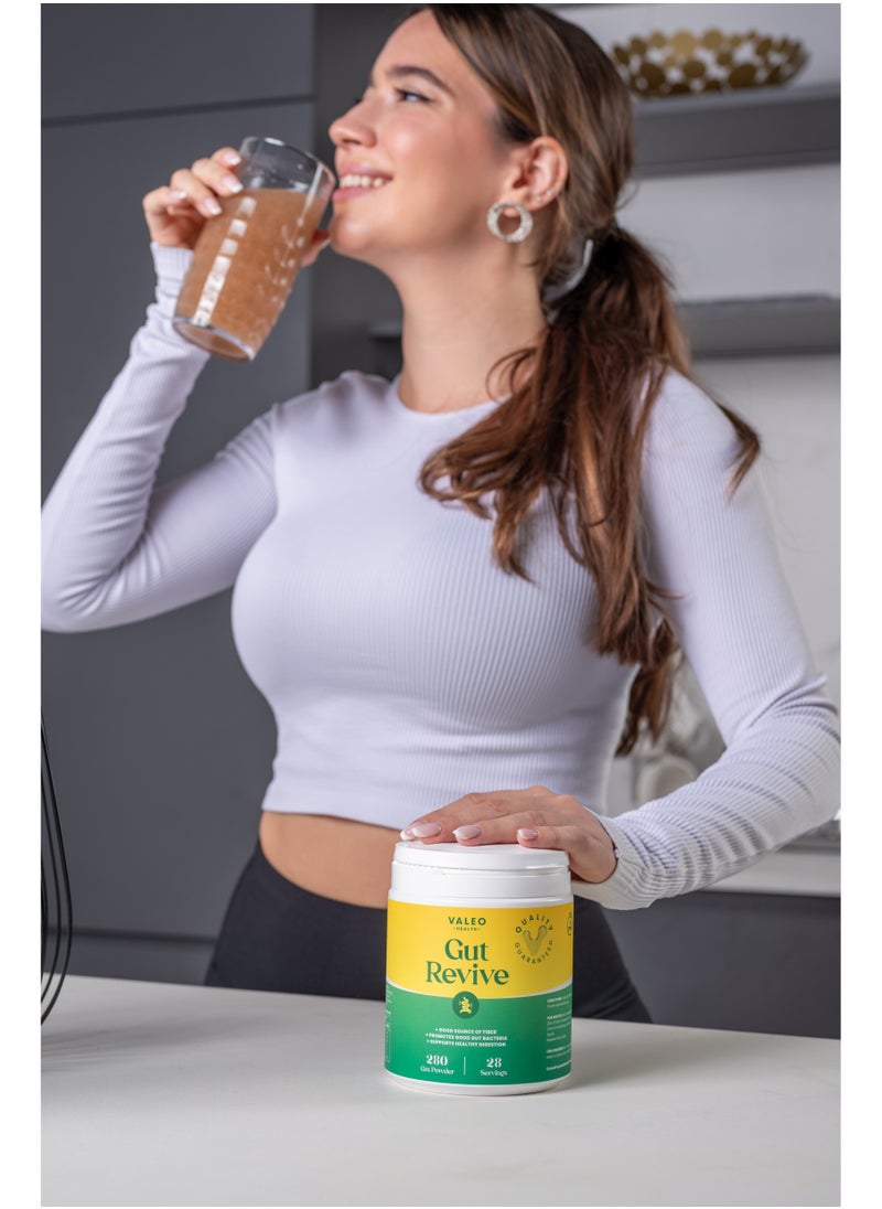 VALEO - Gut Revive Cleanse for Women & Men Prebiotics, Probiotics & Fiber for Digestive Health - 280g Powder - Image 1