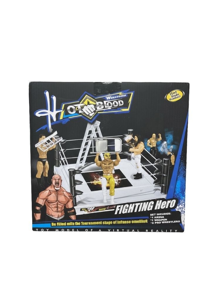 بريميم مجموعة حلبة مصارعة مع شخصيات وألعاب وإكسسوارات – ساحة معركة أبطال القتال النهائي للأطفال - Image 1