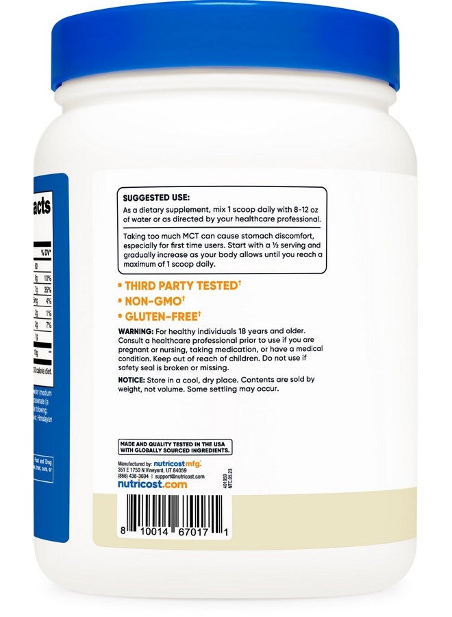 Nutricost Premium Mct Oil Powder (1 Lb Vanilla) Best For Keto Ketosis And Ketogenic Diets Zero Net Carbs Non Gmo And Gluten Free Medium Chain Triglyceride - Image 5
