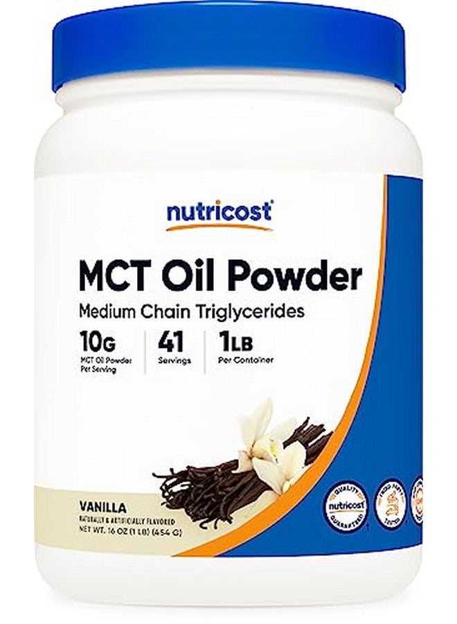 Nutricost Premium Mct Oil Powder (1 Lb Vanilla) Best For Keto Ketosis And Ketogenic Diets Zero Net Carbs Non Gmo And Gluten Free Medium Chain Triglyceride - Image 1