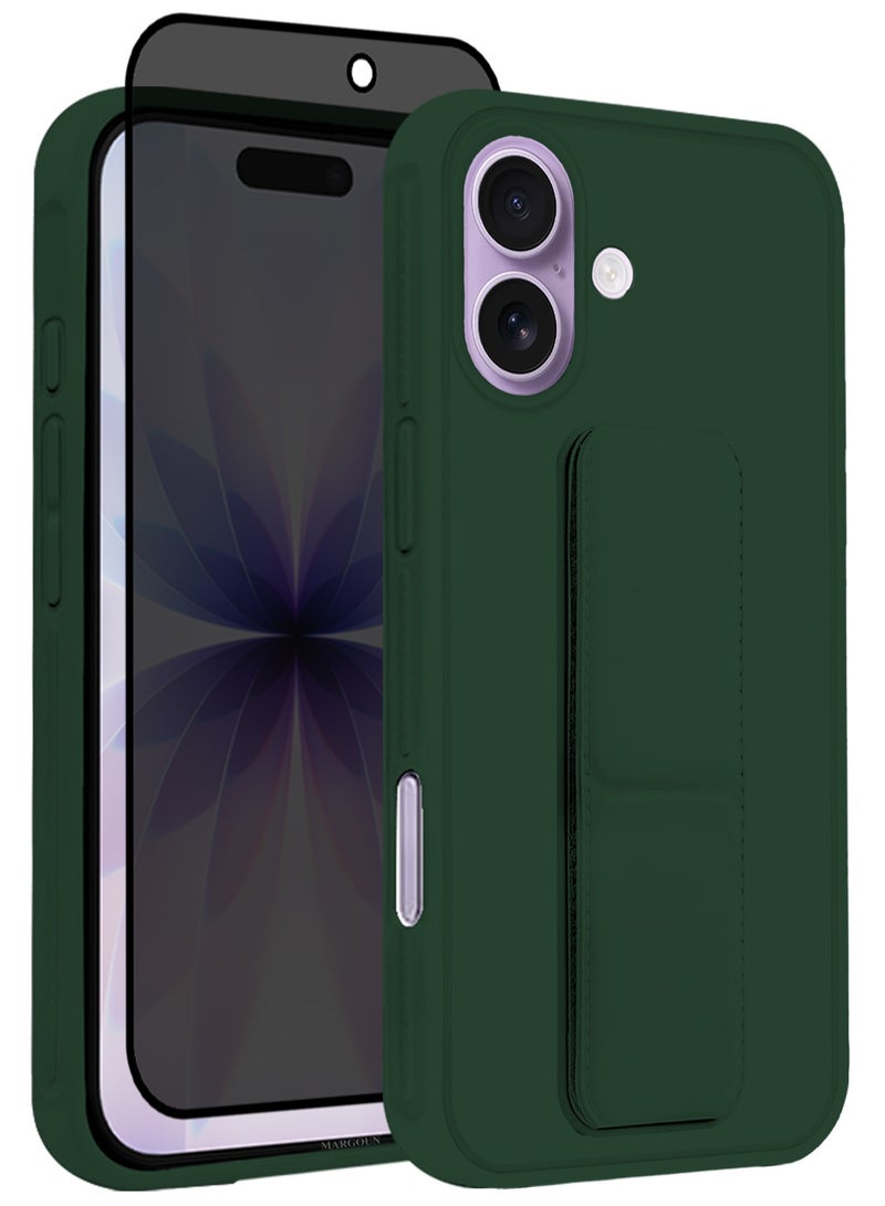 CATANES 2 Packs Premium PU Leather Case for iPhone 17 with Stand Function Shockproof and Anti Scratch Finger Grip with Privacy Screen Protector - Image 1