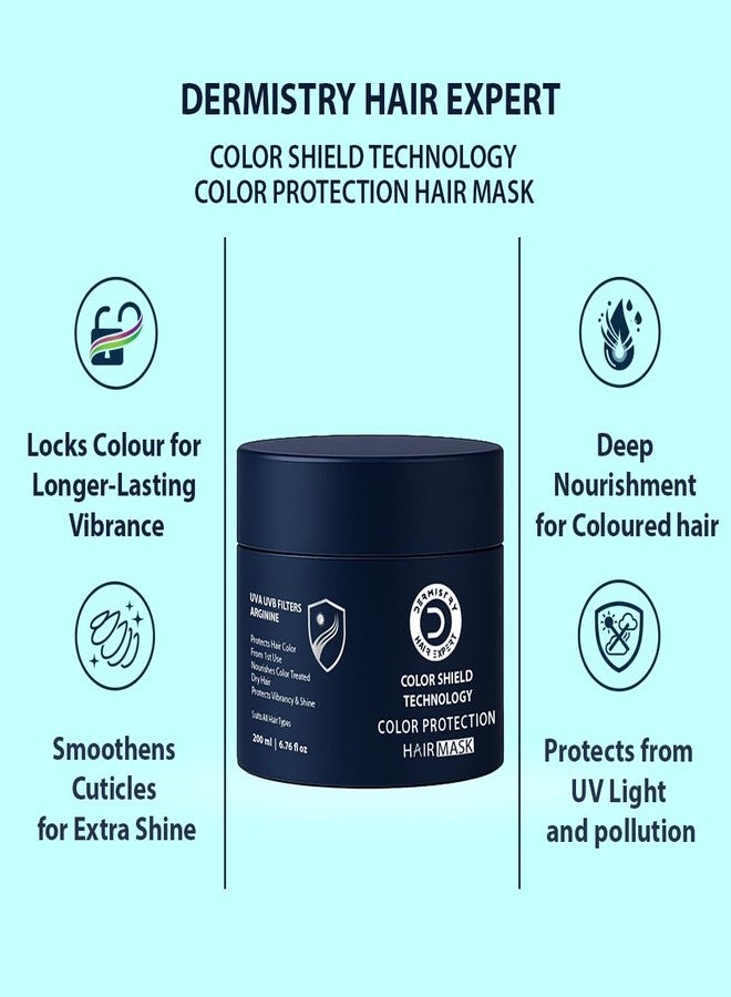Dermistry Color Shield Technology Hair Mask & Sulphate-Free Shampoo for Colour Protection for Coloured & Chemically Treated Hair with Argan Oil Arginine UVA UVB Filters Suits Dry Frizzy All Hair Types Men Women 400ml - Image 5