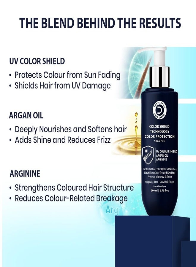 Dermistry Color Shield Technology Hair Mask & Sulphate-Free Shampoo for Colour Protection for Coloured & Chemically Treated Hair with Argan Oil Arginine UVA UVB Filters Suits Dry Frizzy All Hair Types Men Women 400ml - Image 2