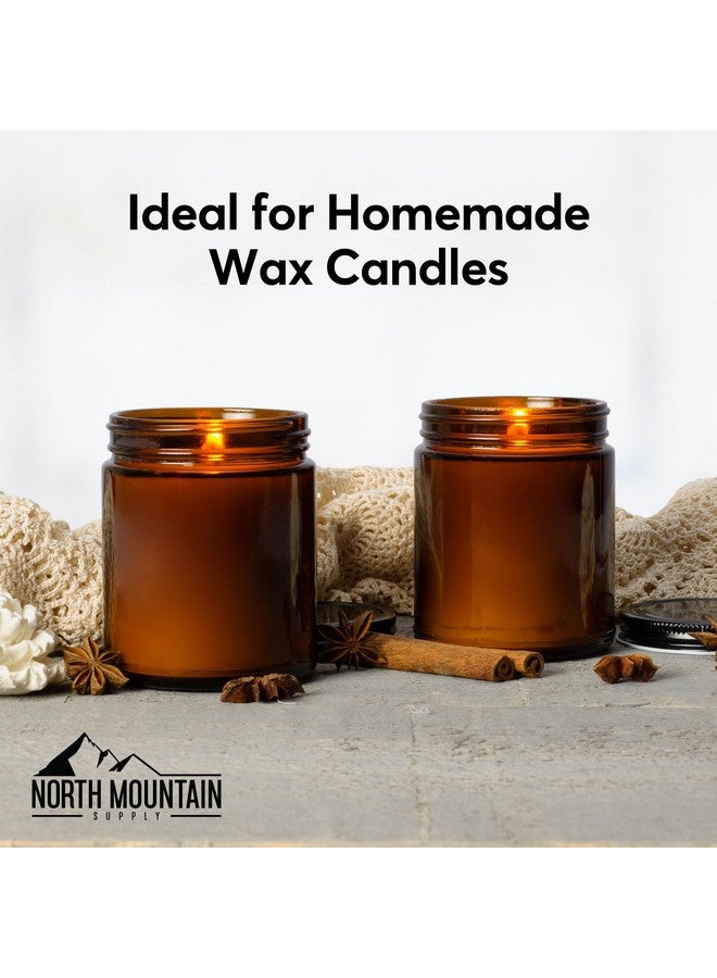 North Mountain Supply 9 Ounce Amber Glass Straight Sided Mason Canning Jars - with 70mm Gold Metal Lids - Case of 12 - Image 5