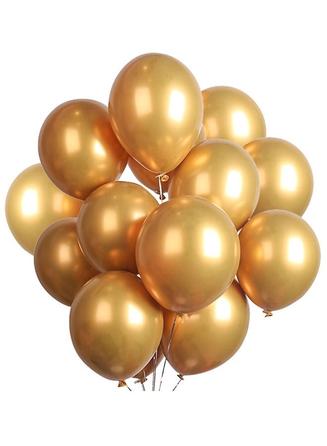 50-Piece Metal Gold Decorative Birthday Party Celebration Activities Inflatable Balloon Set 12in - Image 1