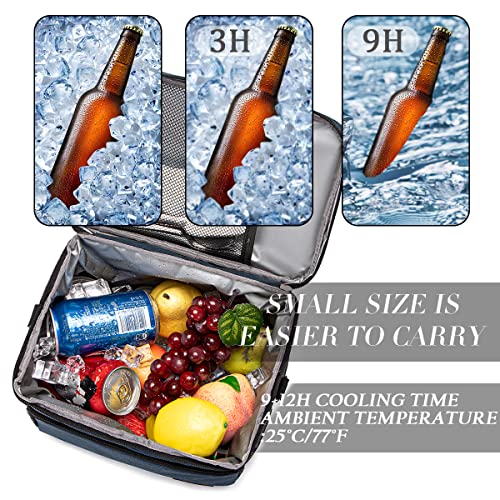 TuErCao Soft Cooler Bag Insulated Leakproof Portable Collapsible Small Ice Chest for Beach Picnic Camping Travel for Car Road Trips, Lunch Box Cooler for Men Work Hieleras para Trabajo, Blue - Image 5