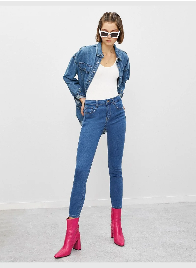 كوتون High Waist Skinny Carmen Jeans