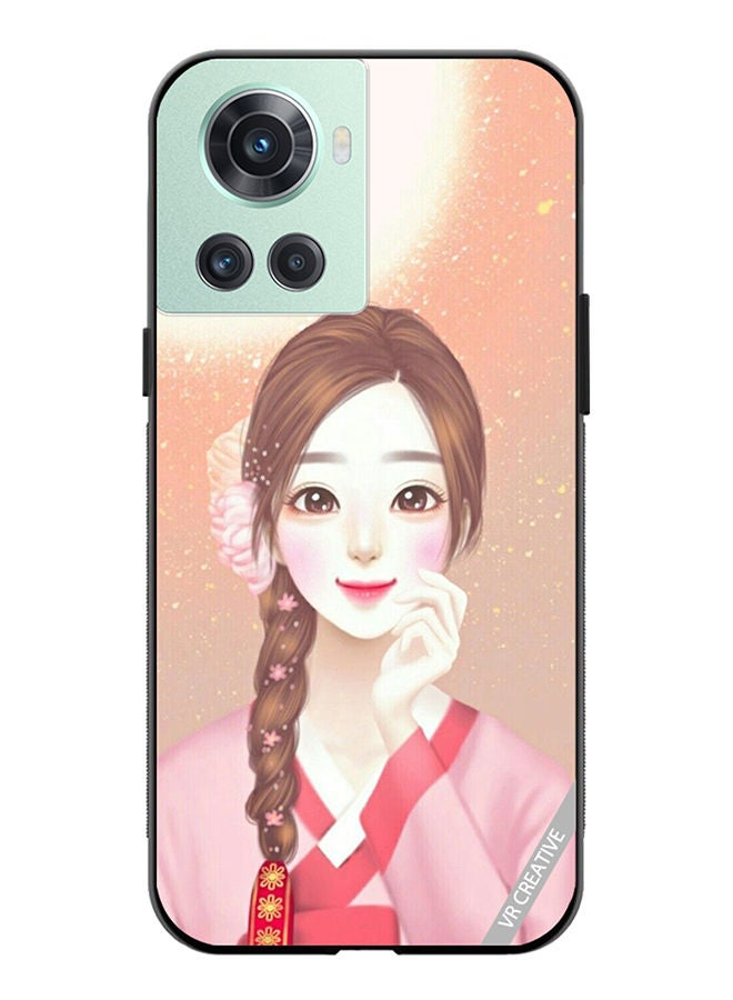 VR CREATIVE Protective Case Cover For OnePlus 10R Chinese Traditional Girl Design Multicolour - Image 1
