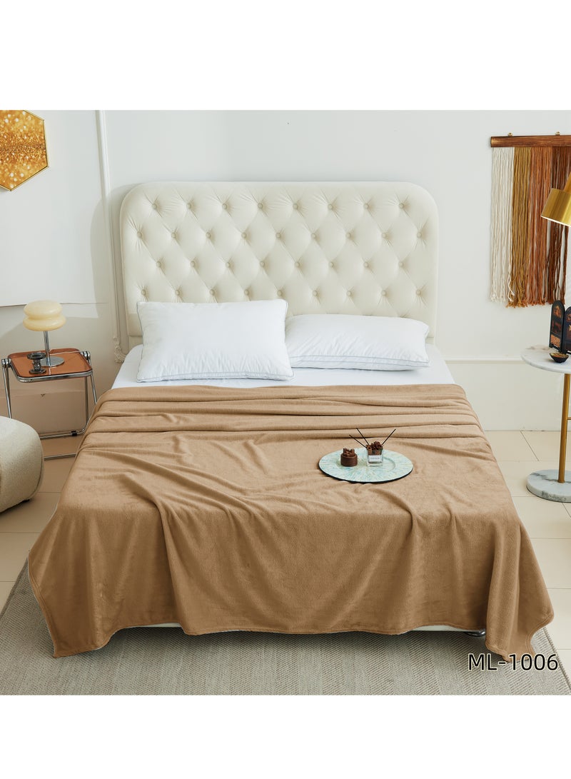 ShinyFlower Milk Velvet Blanket 300GSM Ultra Soft Lightweight for Bed Sofa Couch 160x240cm 