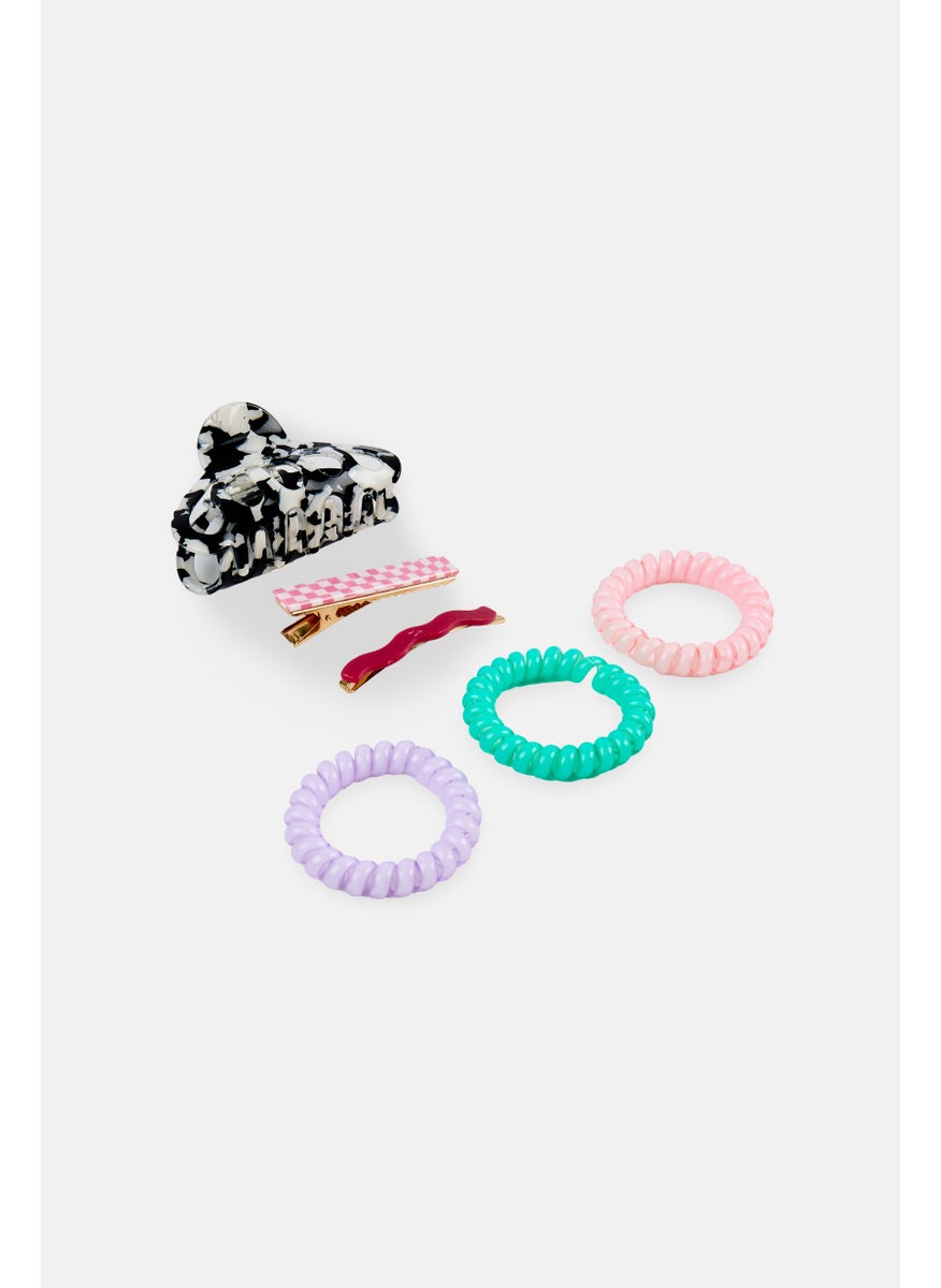 Lefties Women 6 Piece Hairs Clips And Hair Bands, Multicolor  - Image 2
