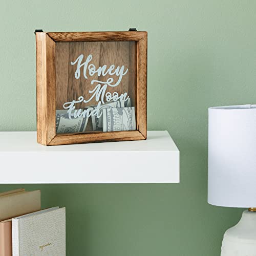 Juvale Wooden Honeymoon Fund Box - Rustic Wedding Decor Accent - Freestanding & Wall-Mounted Card Box for Honeymoon - Registry Must-Haves - 7 x 7 x 1.8 in, White - Image 2