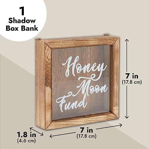 Juvale Wooden Honeymoon Fund Box - Rustic Wedding Decor Accent - Freestanding & Wall-Mounted Card Box for Honeymoon - Registry Must-Haves - 7 x 7 x 1.8 in, White - Image 4