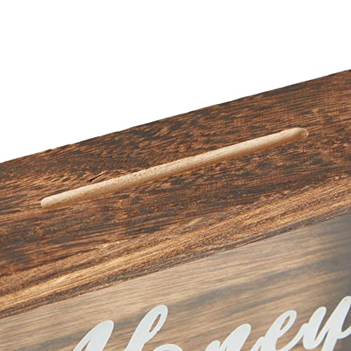Juvale Wooden Honeymoon Fund Box - Rustic Wedding Decor Accent - Freestanding & Wall-Mounted Card Box for Honeymoon - Registry Must-Haves - 7 x 7 x 1.8 in, White - Image 5