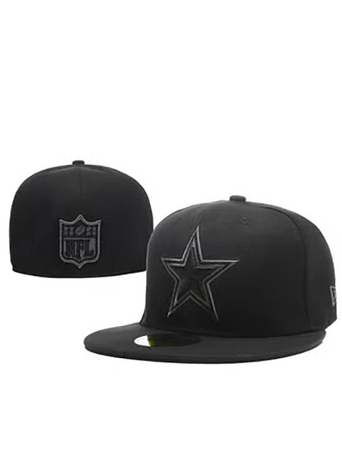 NEW ERA Dallas Cowboys Black Flat - Brim Baseball Cap, NFL Logo Embroidery - 60.6cm 