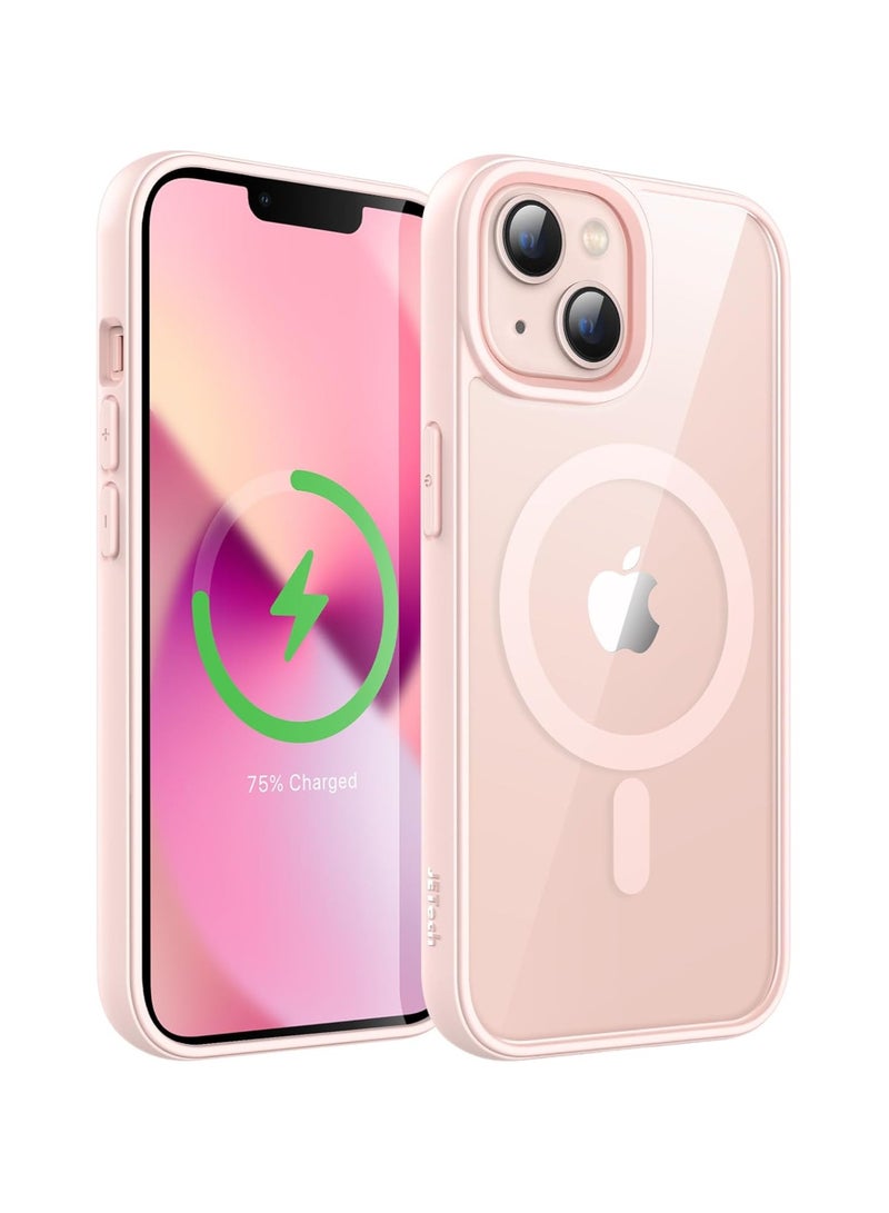 ACLIX Magnetic Case for iPhone 13 And iPhone 14 Case, Compatible with MagSafe, Plating Luxury Cover, Clear Soft TPU Shockproof Protective Phone Case, (Pink) - Image 1