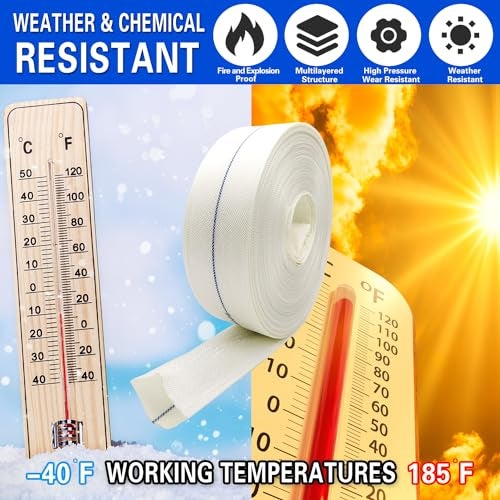 Ahzemepinyo 2IN x 164FT Pool Backwash Hose Heavy Duty Drain Discharge Hose LayFlat Garden Hose with 2 Clamps,Weatherproof Burst Resistant for Water Transfer, Sump Pump, Pool Filter, Pool Drain - Image 4