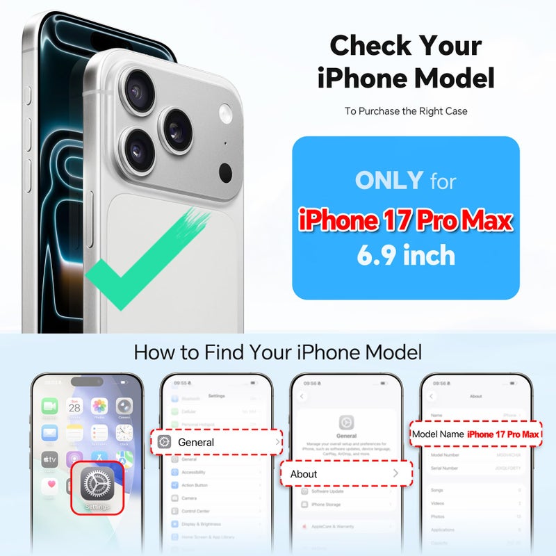 TUCCH Crossbody Detachable Wallet Case for iPhone 17 Pro Max 6.9" 2025, 10 Card Slots RFID Blocking | Wireless Charging | Wrist Strap | Lanyard | Stand | Zipper Pocket | PU Leather Phone Cover | Black - Image 2