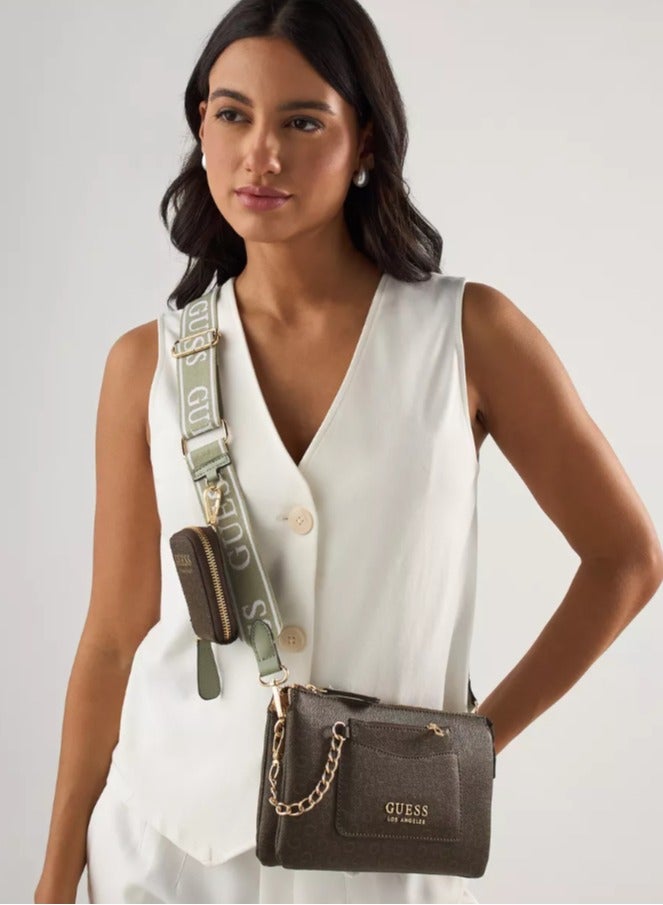 GUESS Womens Normandy Mini Crossbdy Top Zip Crossbody Bag  - Image 2