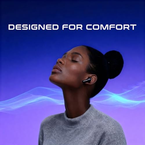 Lenyes AIR68 Wireless Earbuds | Bluetooth 5.4 | 20H Playtime | Hi‑Fi Bass Sound | Touch Controls | Scratch‑Resistant Case | Voice Assistant Support | Type‑C Fast Charging, Lightweight – Black - Image 5