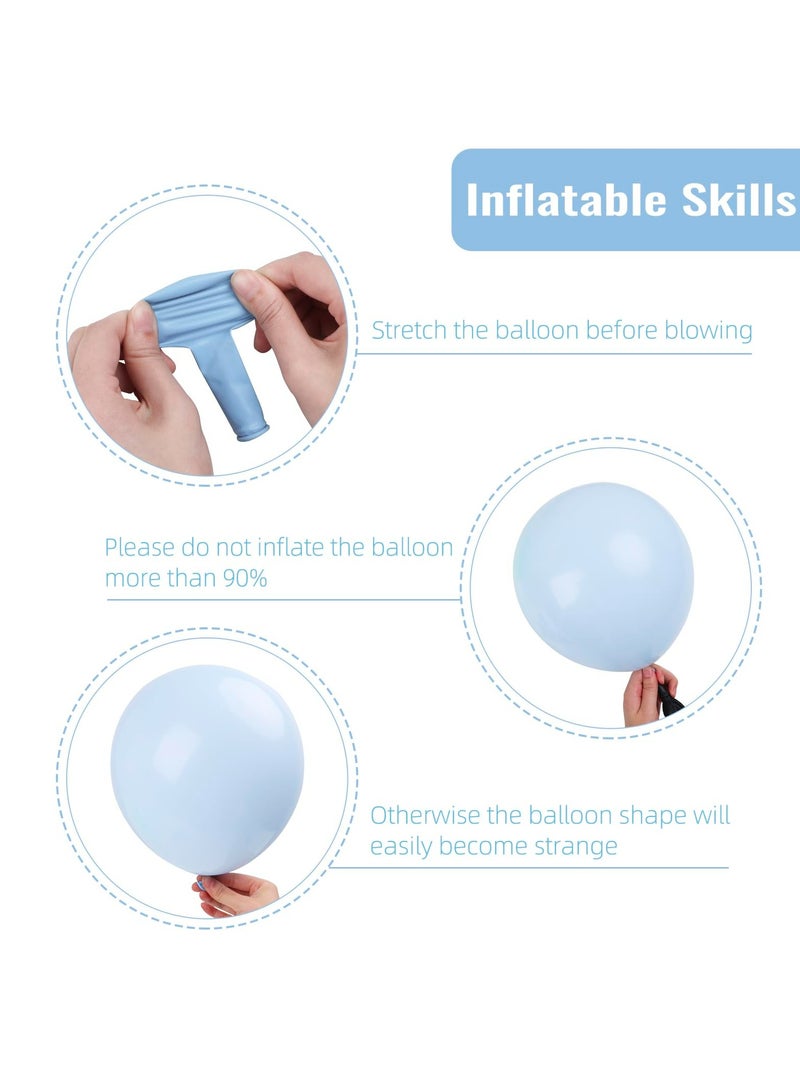 129pcs Pastel Blue Balloons Different Sizes 18 12 10 5 Inch for Garland Arch, Light Blue Balloons for Birthday Baby Shower Gender Reveal Wedding Party Decoration - Image 3