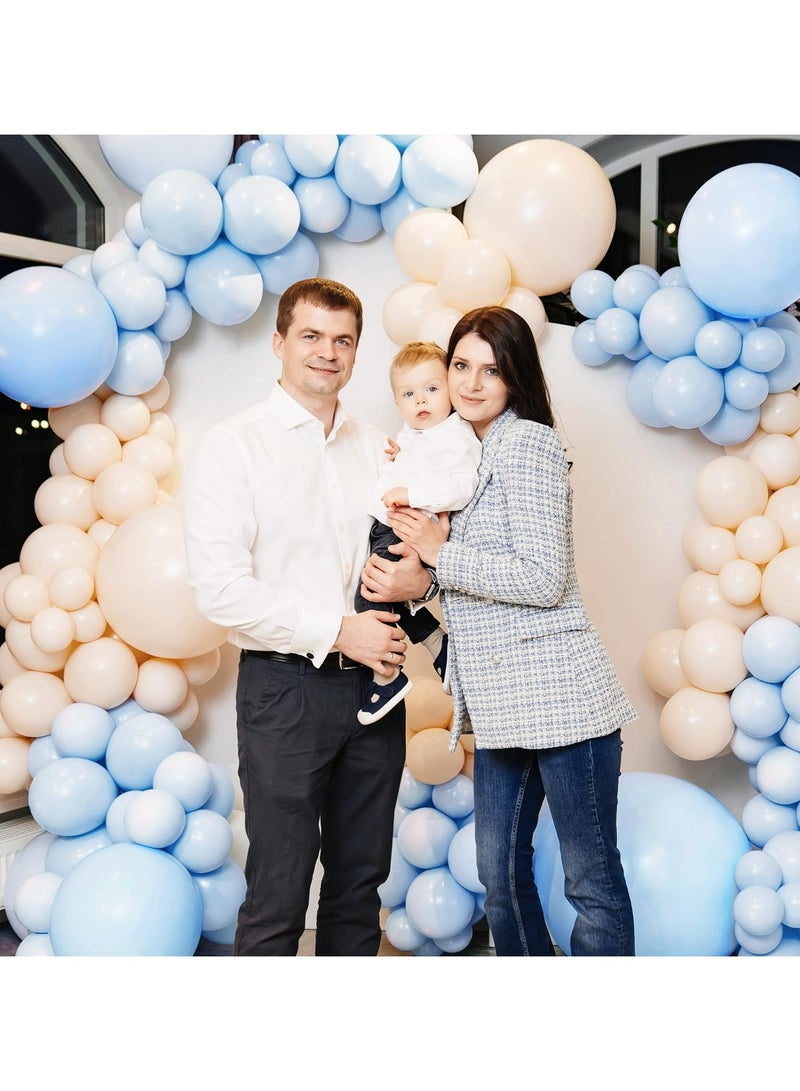 129pcs Pastel Blue Balloons Different Sizes 18 12 10 5 Inch for Garland Arch, Light Blue Balloons for Birthday Baby Shower Gender Reveal Wedding Party Decoration - Image 5