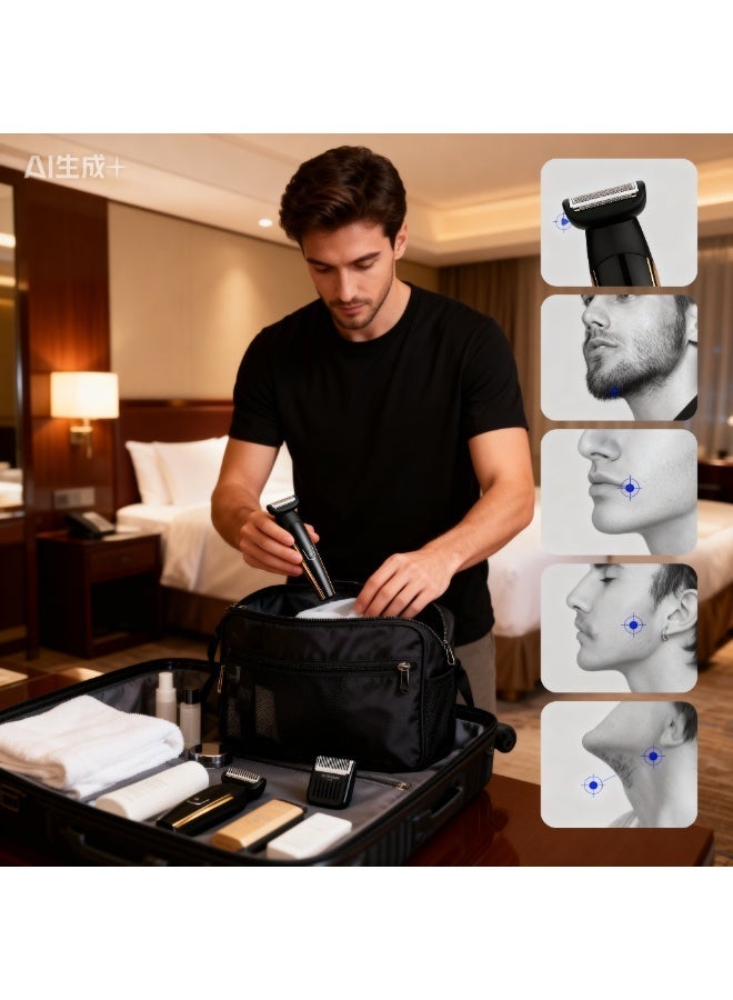 Men's Grooming Set Hair Clipper, Low Noise Replaceable Heads LED Display Hair Clipper, 8-in-1 Electric Hair Trimmer - Image 3