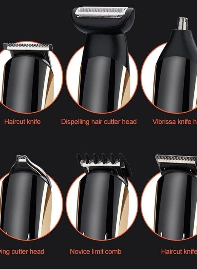 Men's Grooming Set Hair Clipper, Low Noise Replaceable Heads LED Display Hair Clipper, 8-in-1 Electric Hair Trimmer - Image 5