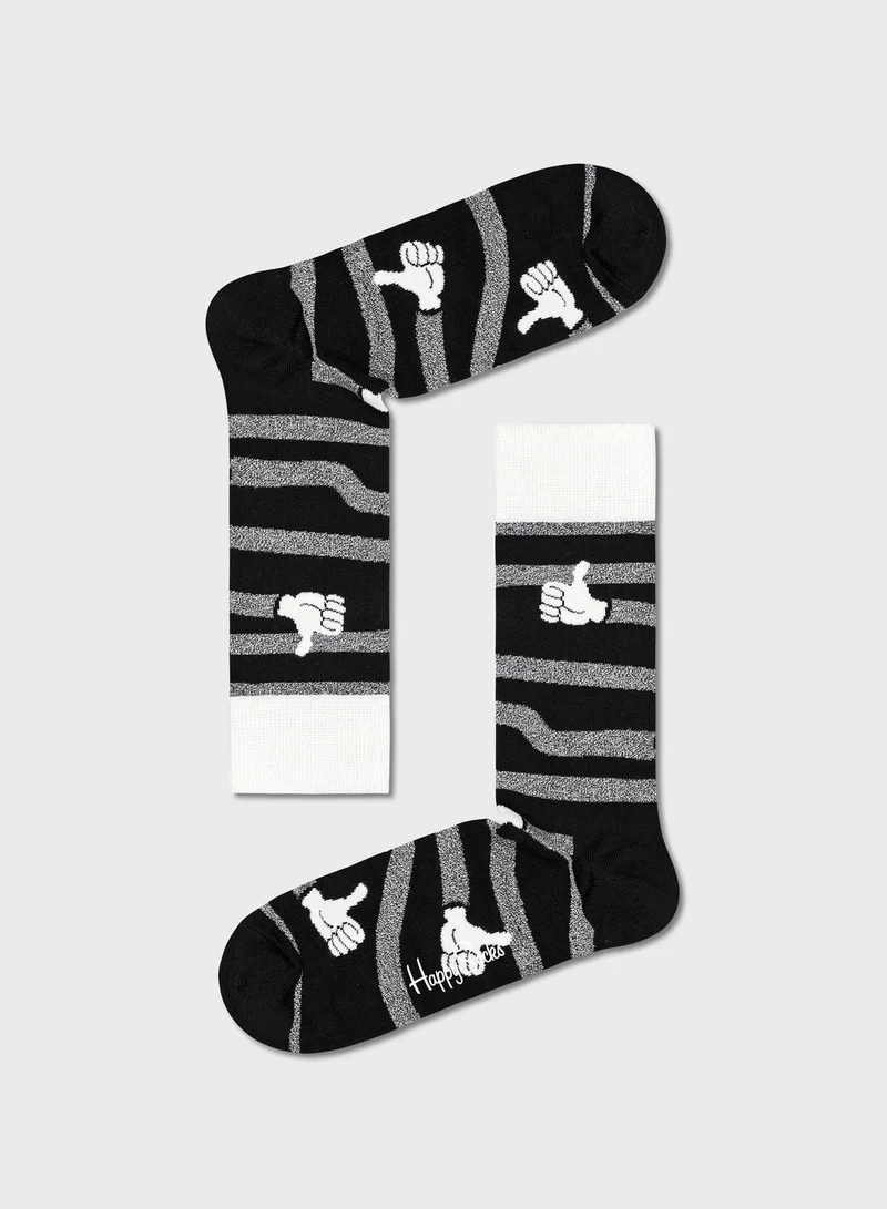 Happy Socks 4-Pack Embroidered Crew Sock