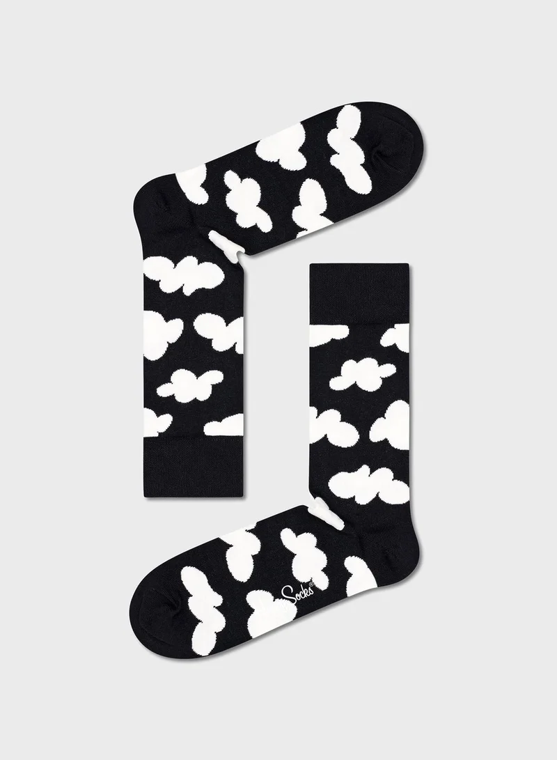 Happy Socks 4-Pack Embroidered Crew Sock