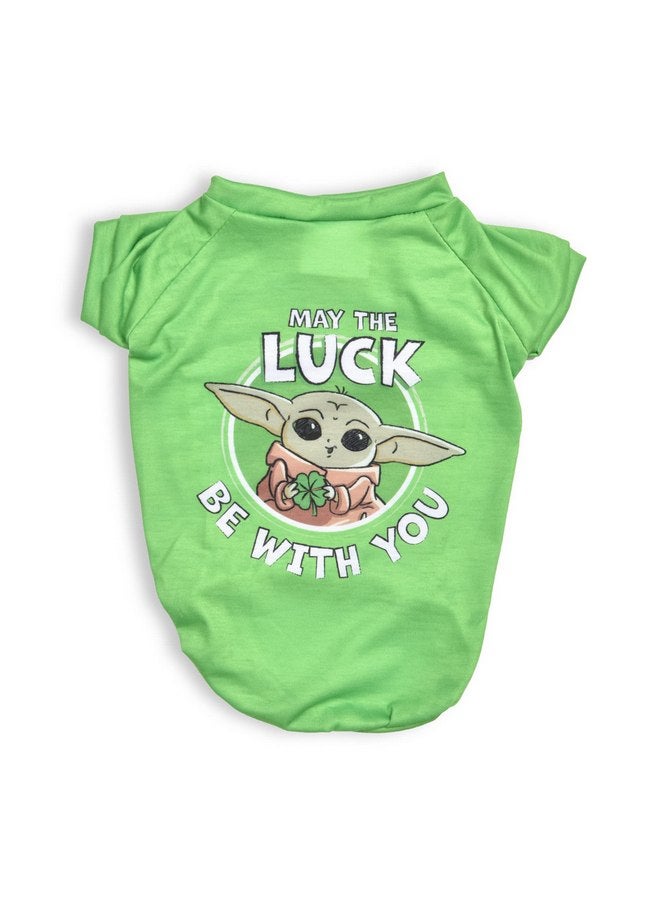 Star Wars for Pets Grogu May The Luck Be with You Dog Tee for St. Patrick’s Day | Size Large | Star Wars Dog Clothing and Apparel, Cute Dog Clothes, Green (FF20332) - Image 1