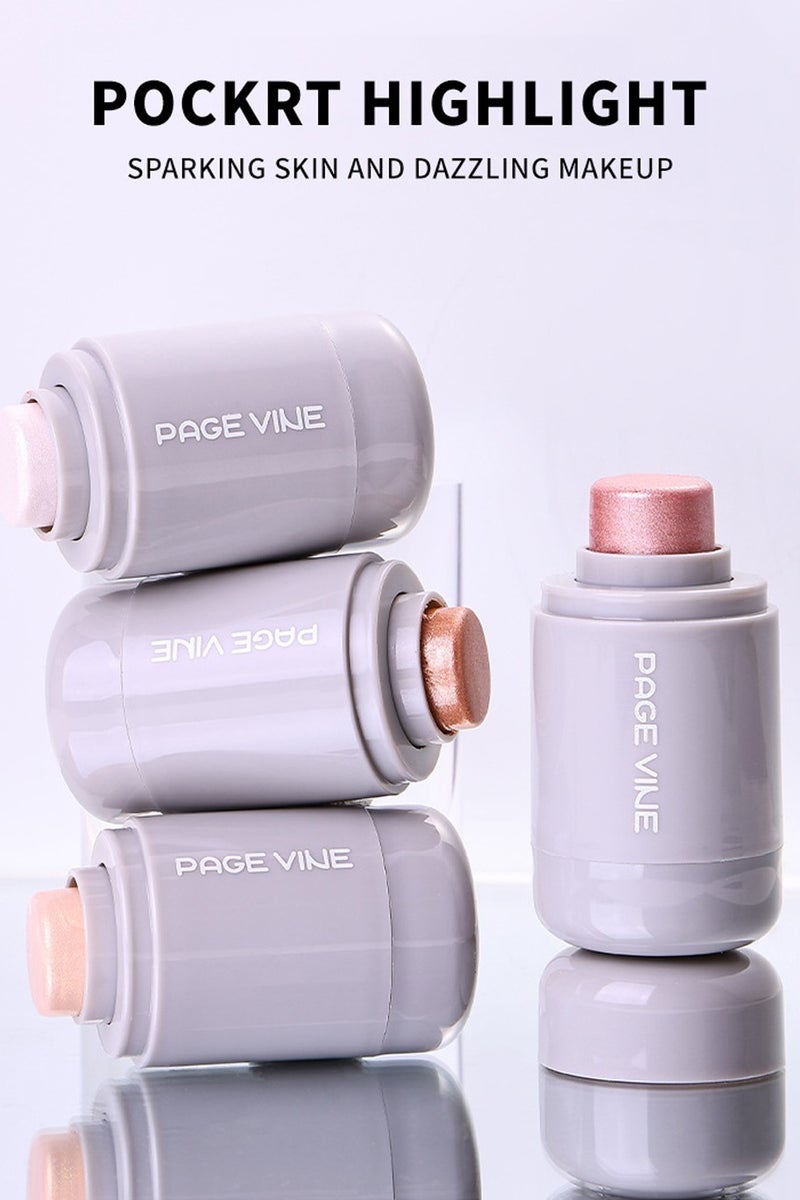 PAGE VINE Makeup Highlighter, Cream Highlighter Stick for Face + Body with Radiant, Shimmery Glow ,Buildable, Blendable for All Skin Types - Image 2