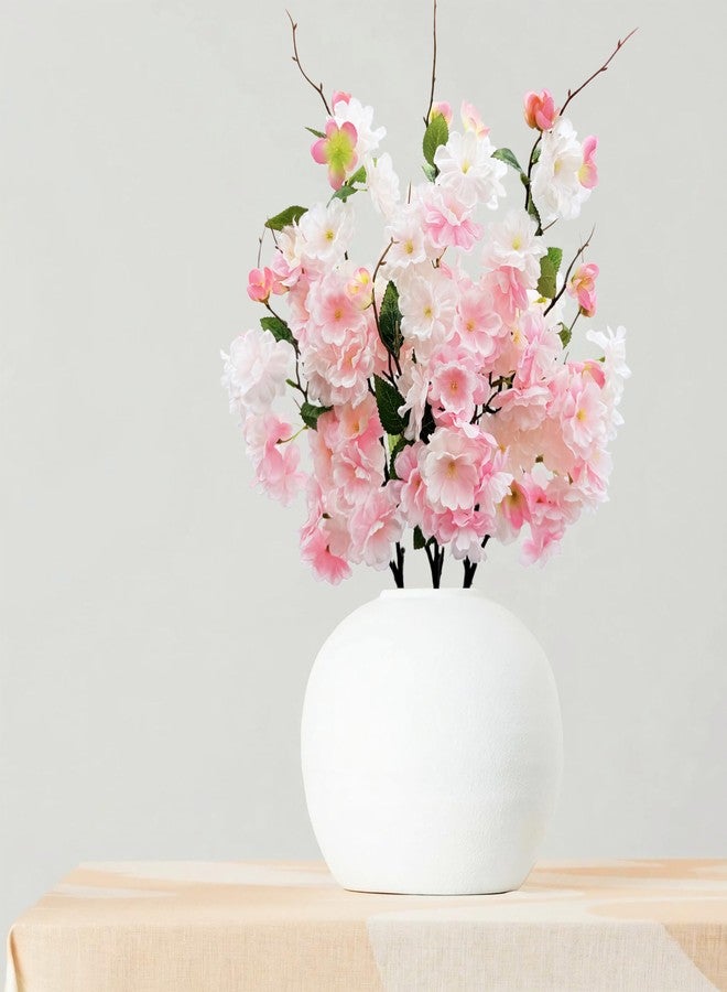 FERIAL 3pcs Artificial Cherry Blossom Flowers Silk Peach Flowers Bulk Faux Spring Branches Arrangement Cherry Flowers Stems for Indoor Outdoor Wedding Table Home Dining Decor Floor vase.(Pink) - Image 5