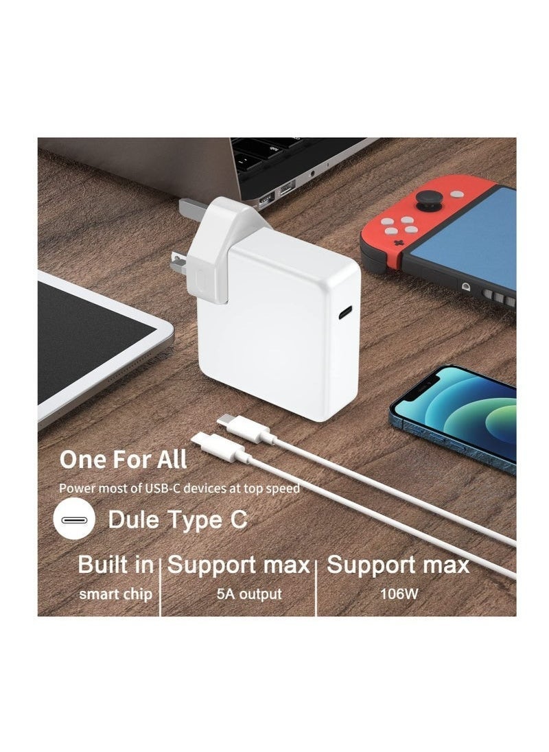 Gravity MacBook Pro Charger 106W Super Fast Charger ‚Äì Compatible with MacBook Pro 16, 15, 14, 13 Inch, MacBook Air 13 Inch, iPad Pro 2021/2020/2019/2018, Includes 7.2ft USB C to C Cable ‚Äì High-Speed Charging for Laptops, Tablets, and More, Durable and Efficient Power Adapter - Image 4