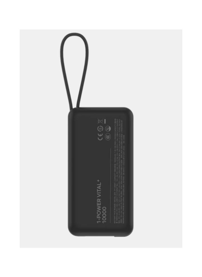 Momax - MOMAX 1-POWER VITAL+ 10000mAh POWER BANK WITH BUILT IN USB-C & LIGHTNING CABLE - Image 1