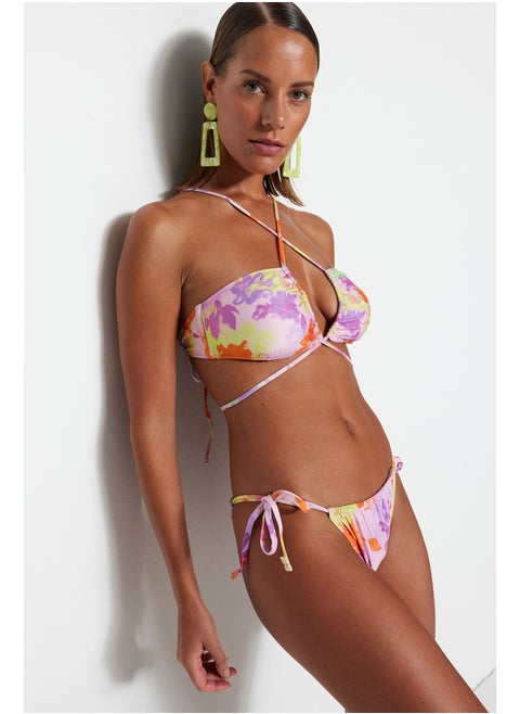 Floral Patterned Tunnel Normal Leg Bikini Bottom TBESS23BA00039