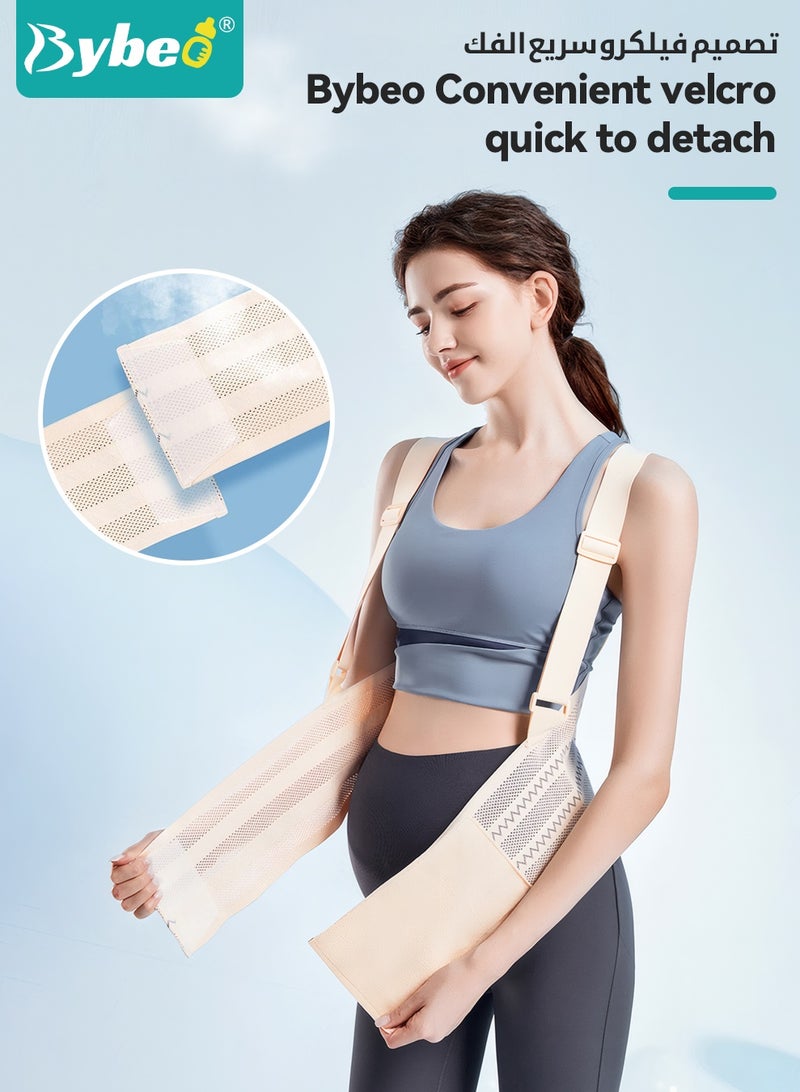 Bybeo Maternity Belly Belt for Pregnancy, Breathable Pregnancy Belly Support Band, Adjustable Pregnancy Belt with Shoulder Straps and Back Support, Provides Relief from Abdomen Pelvic Waist Back Pain - Image 4