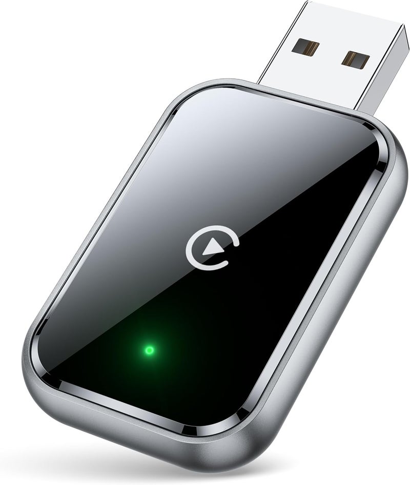 هامبى  محول CarPlay اللاسلكي لـ iPhone,تحويل السلكية إلى محول CarPlay اللاسلكي Apple,حجم صغير مع كابل تمديد USB & USB-C / Type-C,تحكم مستقر ولا تأخير,أسود - Image 1