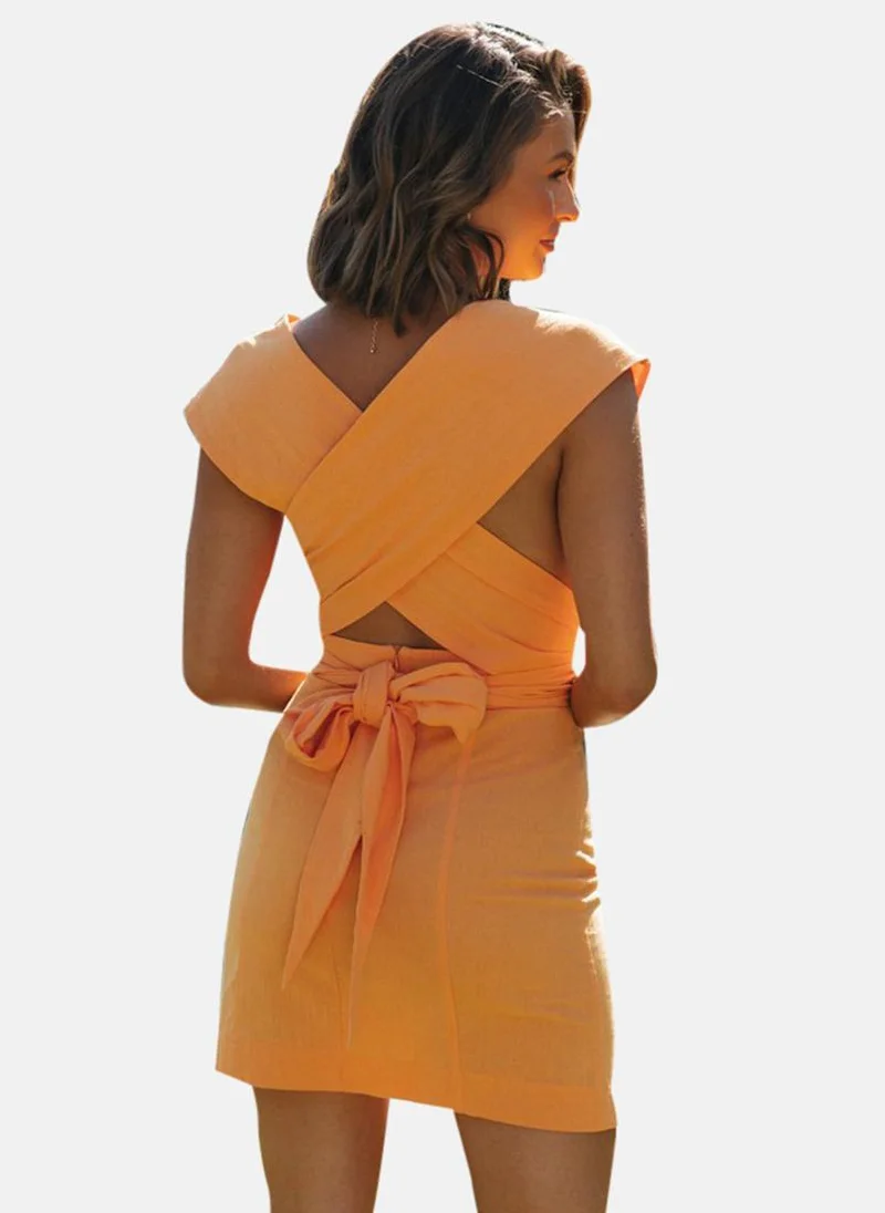 YUNIQEE Tied Waist Mini Dress