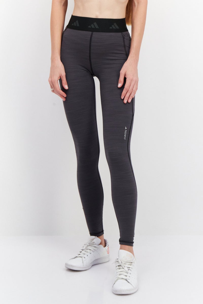 Adidas  leggings تدريب للياقة البدنية للنساء، أسود مائل للرمادي - Image 1