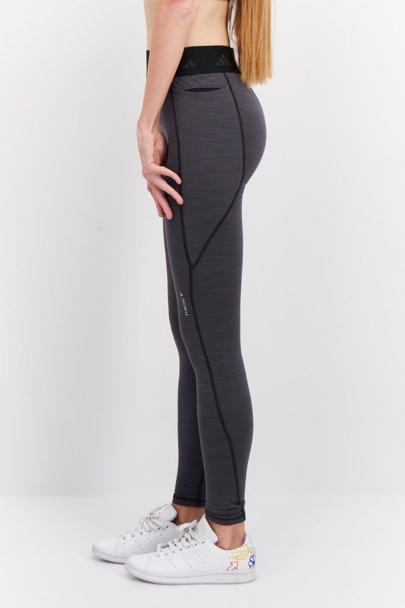 Adidas  leggings تدريب للياقة البدنية للنساء، أسود مائل للرمادي - Image 2