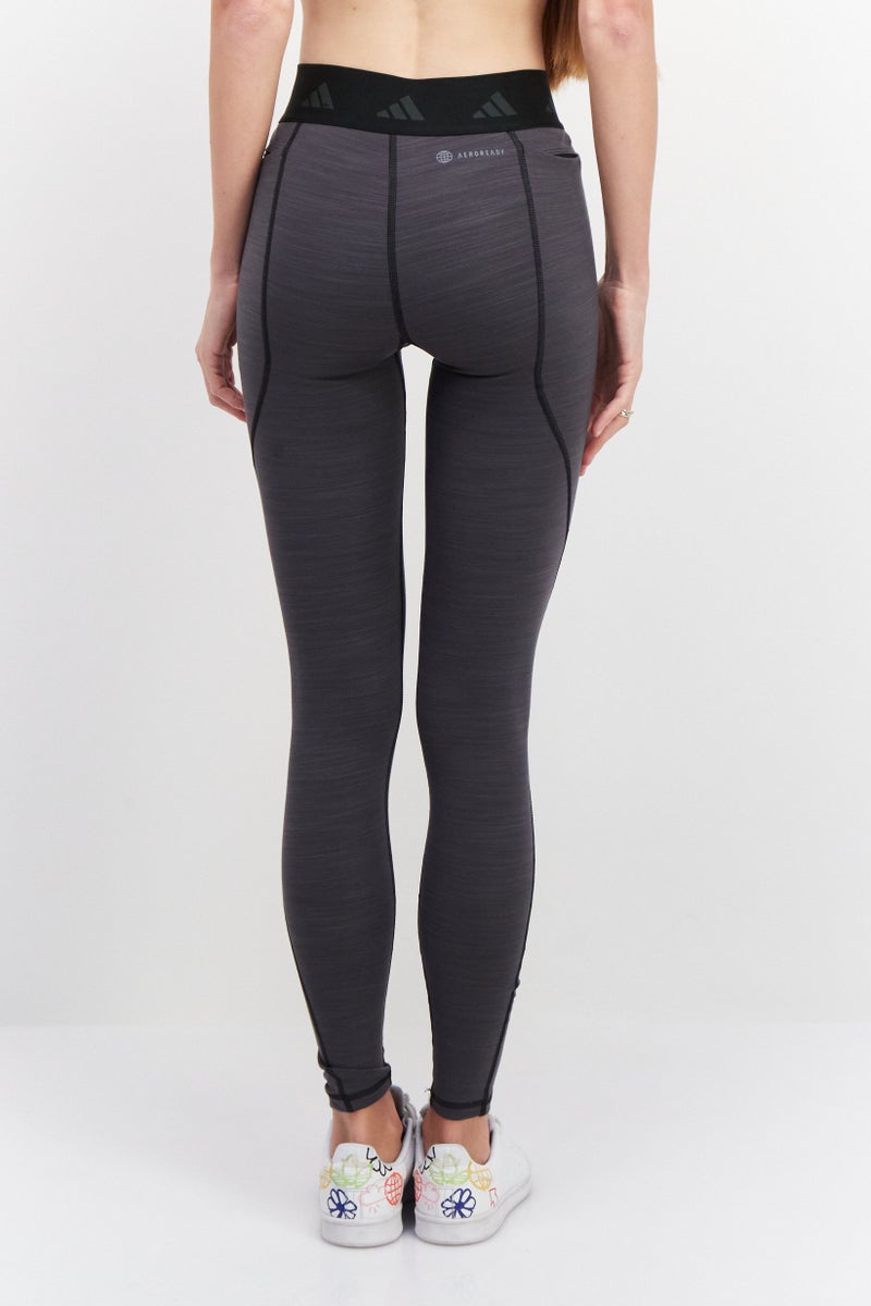 Adidas  leggings تدريب للياقة البدنية للنساء، أسود مائل للرمادي - Image 4