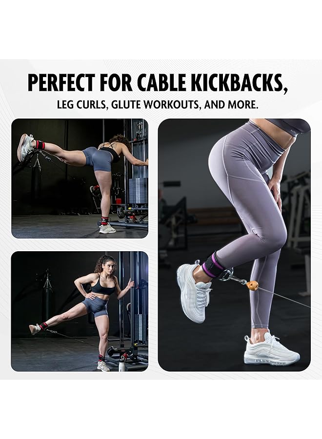 Dmoose Ankle Strap For Cable Machine - One Size Fit With Premium Padding, Glute Kickback Ankle Strap, Ankle Cable Straps For Workout, Booty Workout, Leg Extension, Hip Abductors & Lower Body Exercises - Image 2
