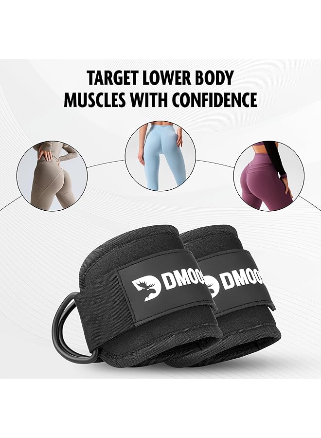 Dmoose Ankle Strap For Cable Machine - One Size Fit With Premium Padding, Glute Kickback Ankle Strap, Ankle Cable Straps For Workout, Booty Workout, Leg Extension, Hip Abductors & Lower Body Exercises - Image 4