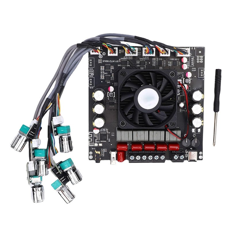 Eujgoov 2.1 Channel Amplifier Board BT 5.0 Digital Sound Amp Module with Treble Bass Control Short Circuit Protection for Home Speaker PC Phone TV - Image 1