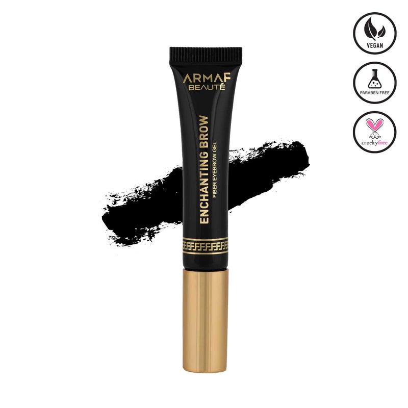 Armaf Beaute Enchanting Brow Fiber Eyebrow Gel Ebony 7.6g, Weightless Brow Gel with Microfibers, Waterproof 24h Long Wear, Matte Eye Liner, Lightweight, Smooth Application, Smudge Proof Eye Makeup - Image 1
