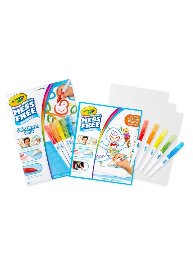 Crayola Color Wonder Mess Free Paintbrush Pens & Paper Toddler Painting Set Arts And Crafts For Kids - Image 2
