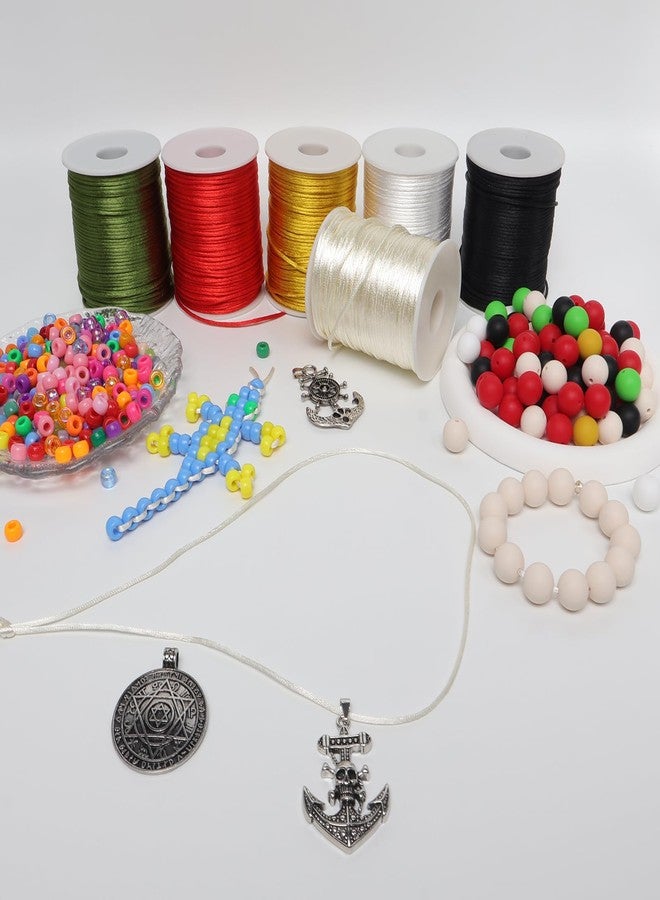 LUSTEMBER Satin Nylon Cord String for Jewelry Making Bracelet Necklaces Beading Thread Rattail Macrame Kumihimo Chinese Knot Craft - Image 5